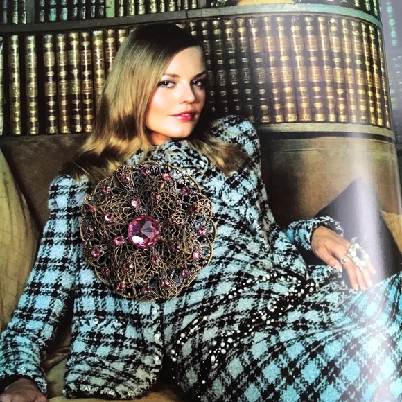 Art nouveau Filigree Filigree Round 1920 Brooch Pin - Picture 2 of 9